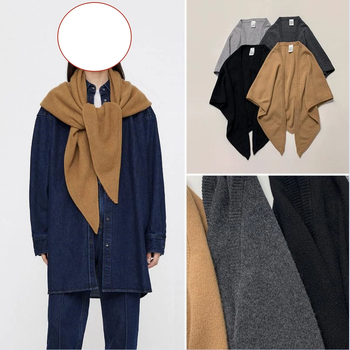 LUXURY Triangle Scarf Cashmere Triangle Design Shawl Scarf Extended Large Granular Material Spring Autumn Winter