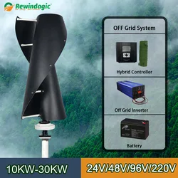Generator 20000W Wind Turbine Vertical Axis Maglev Plant High Voltage 10KW 24V 48V 96V With Hybrid Charge Controller For Home Us