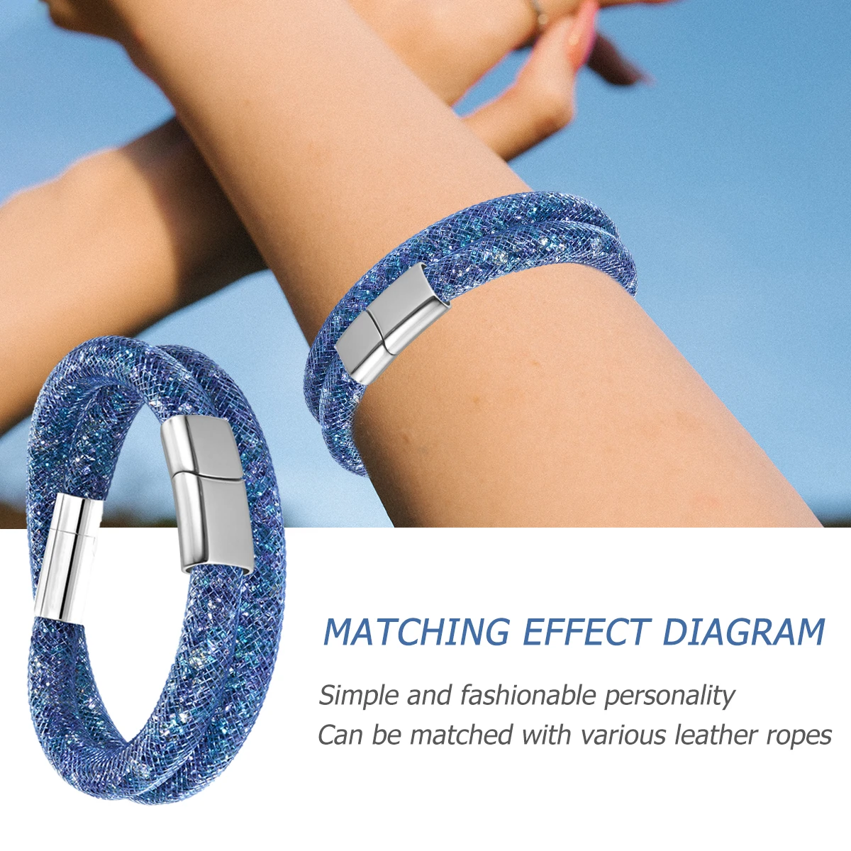 

10 Pcs Stainless Steel Magnet Buckle Clasp Converter Bracelet Closure Magnetic Fastener Cord End