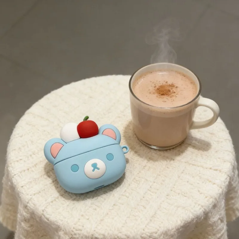 Rilakkuma blue silicone soft shell anti-fall cute protective cover for airpods 1 2 3pro