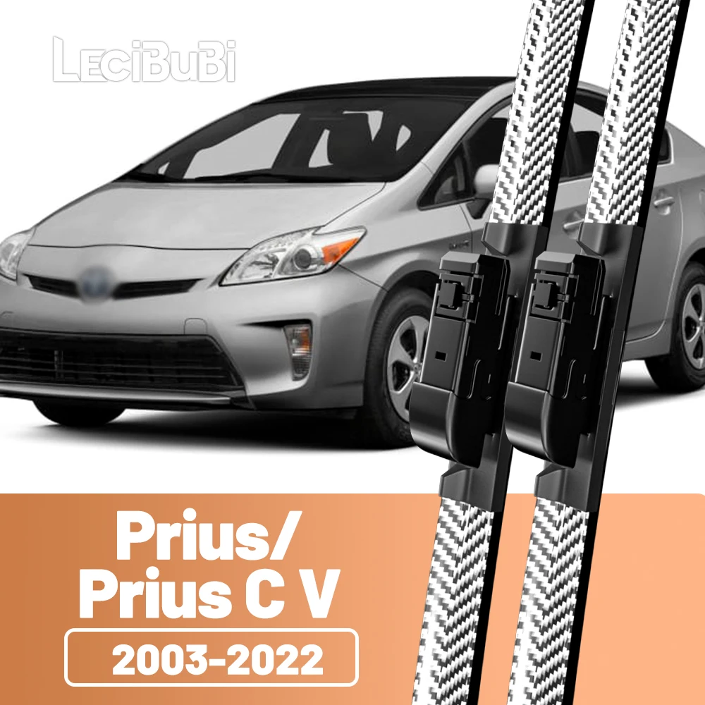 2 Stück Frontscheibenwischerblätter aus Kohlefaser für Toyota Prius C/V 2003-2022, kompatibel mit 2010, 2014, 2015, 2016, 2017.