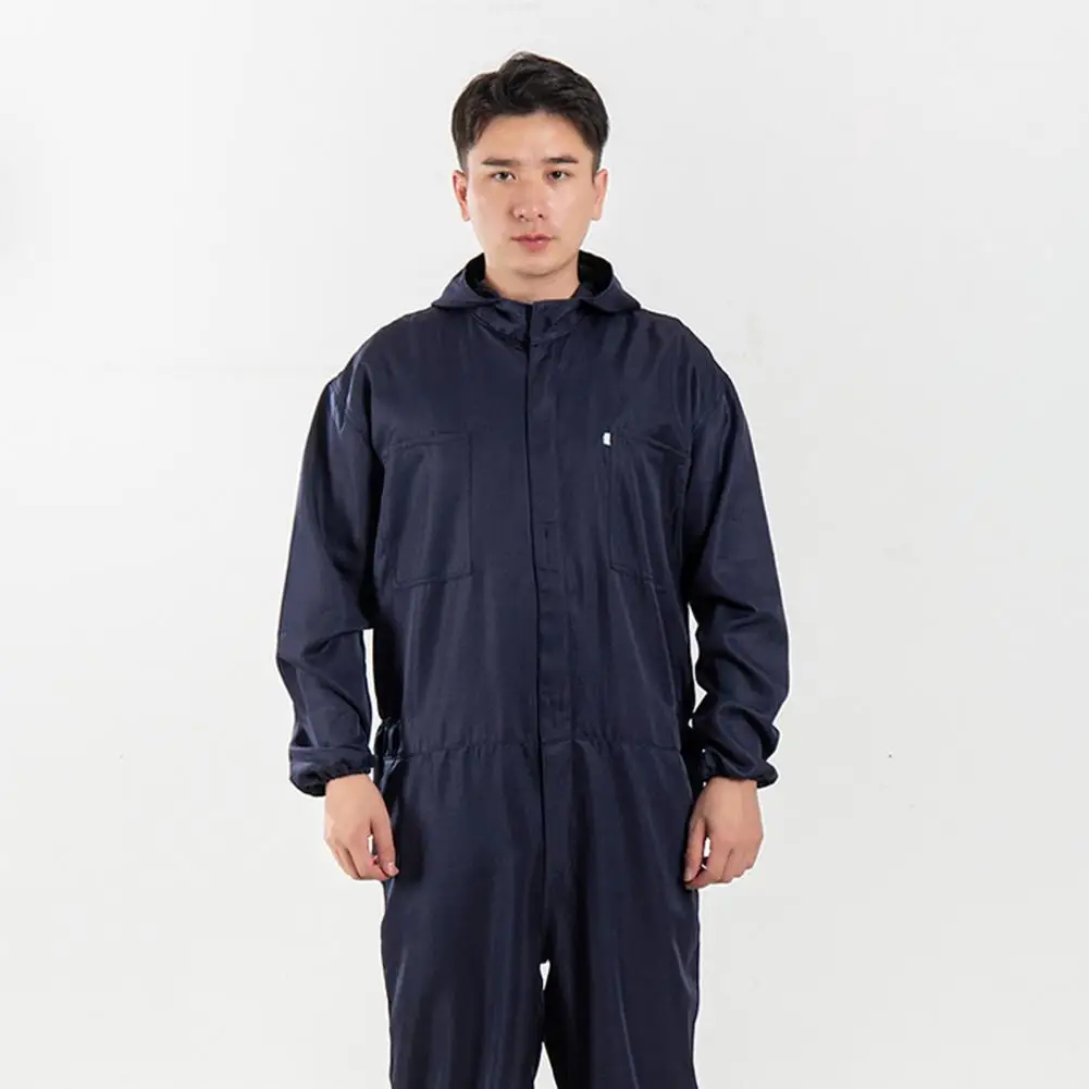 Work Jumpsuit Waterproof Breathable Sweat-absorbing Elastic Cuff Multiple-Pockets Anti-static Men Coveralls Work Uniform For Men