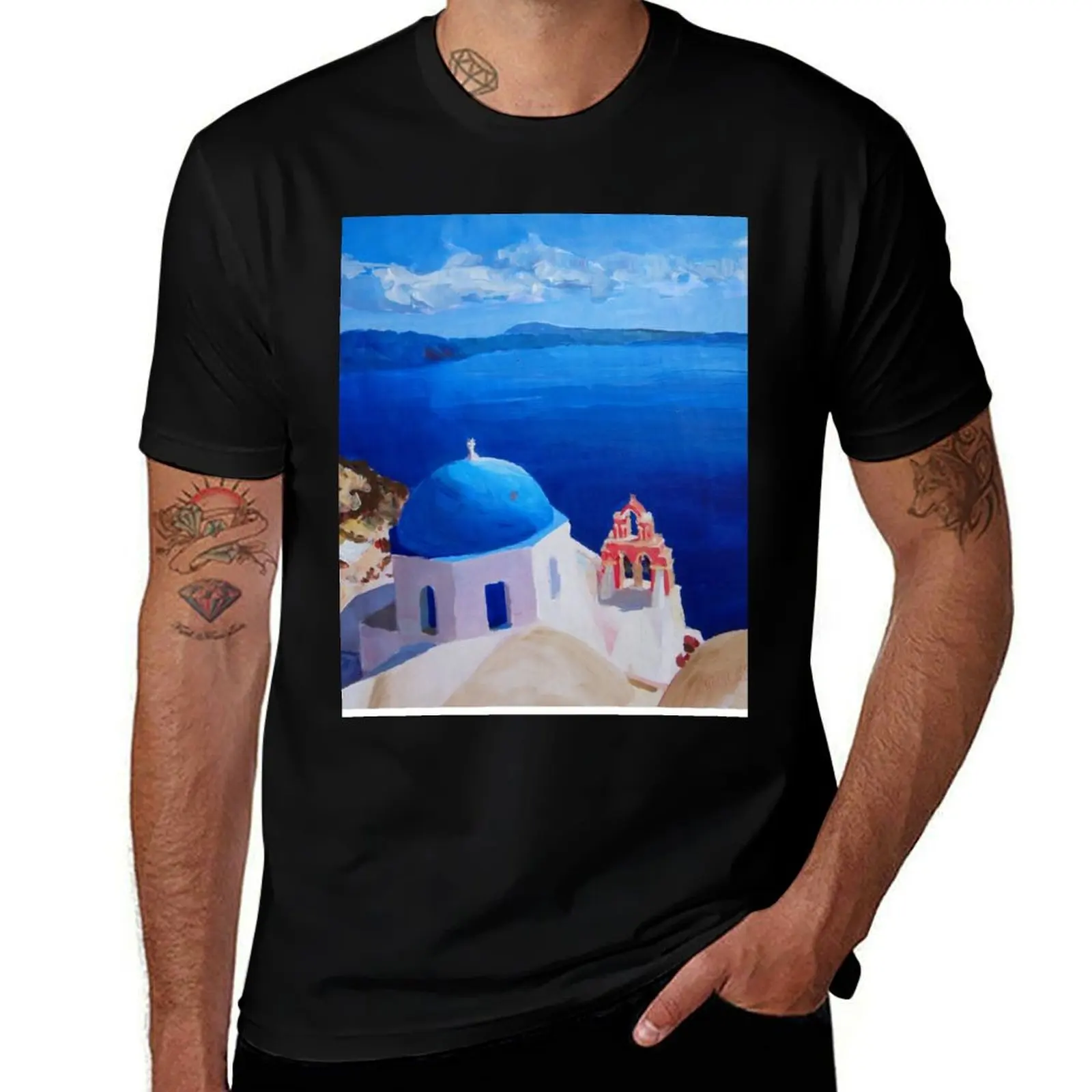 

anime T-Shirt man Greece t from for t luxury shirt shirt shirts oversize t Oia Santorini, View - man