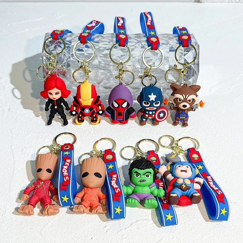 

New Cartoon Superhero Doll Pendant Key Chain Iron Man Doll Simple Keychain Cute Ornament Boy Birthday Gift Christmas Gift