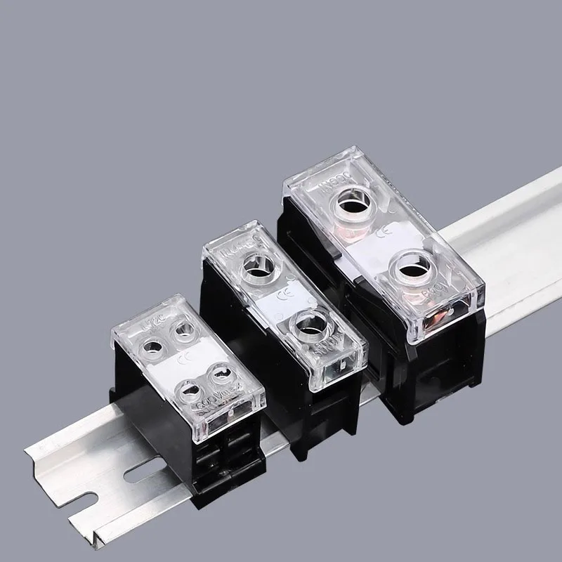 

DIN Rail Terminal Block IN12BK IN20BK 600V 2/3 Pin 30A/60A Electrical Connection terminal Split High Current Junction Box Brass