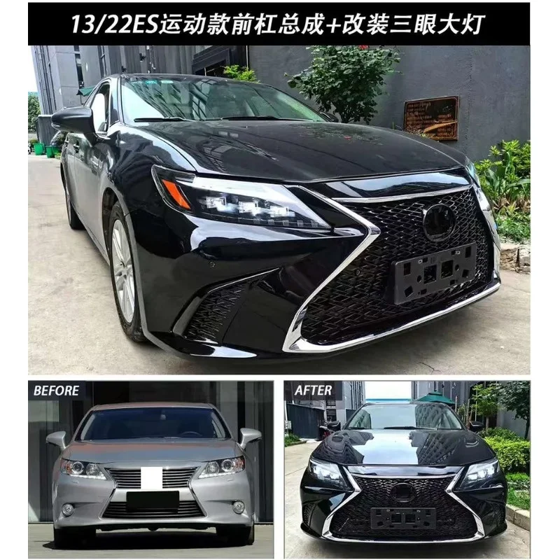 

High qualityCar Conversions Facelift Front Bumper 3 Lens Headlights for ES 13-22 Sport Style