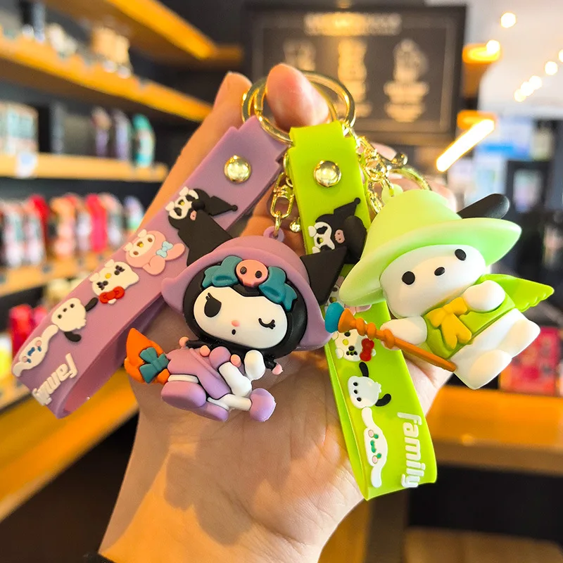 

New Magical Cute Cartoon Sanrio Keychain Hello Kitty Doll Kurorumi Key Ring Schoolbag Y2k Fashion Toys Anime Cartoon Frind