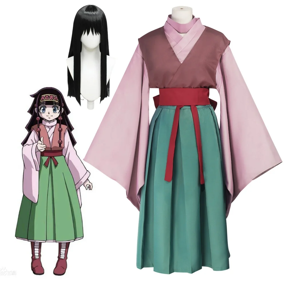 

Alluka Zoldyck Aruka Zoldik Косплей Костюм Hunter X Hunters Полный комплект парика Хэллоуин Рождество