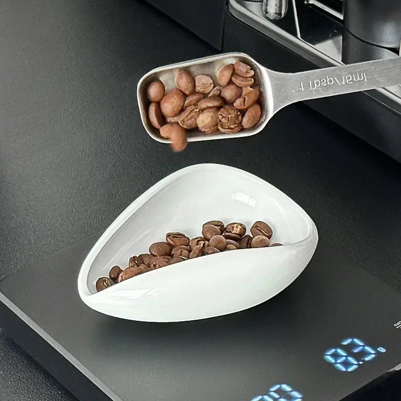 Coffee bean measuring tray, scale, bean dish, coffee powder, ceramic measuring cup weighing Easy to clean coffee powder dish image 5