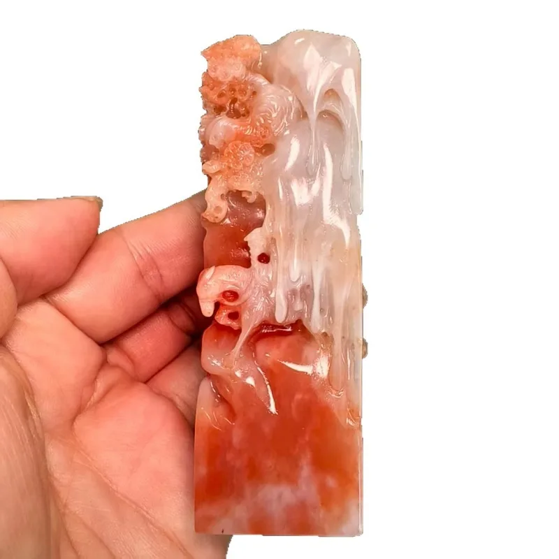 Frozen stone landscape characters snow plum merchandise stone seal carving