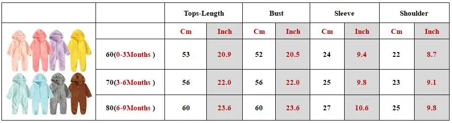 Newborn Baby Boy Romper Winter Thicken Infant Footies Jumpsuit Ear Hooded Colorful Toddler Girl Playsuit Children Clothing A668