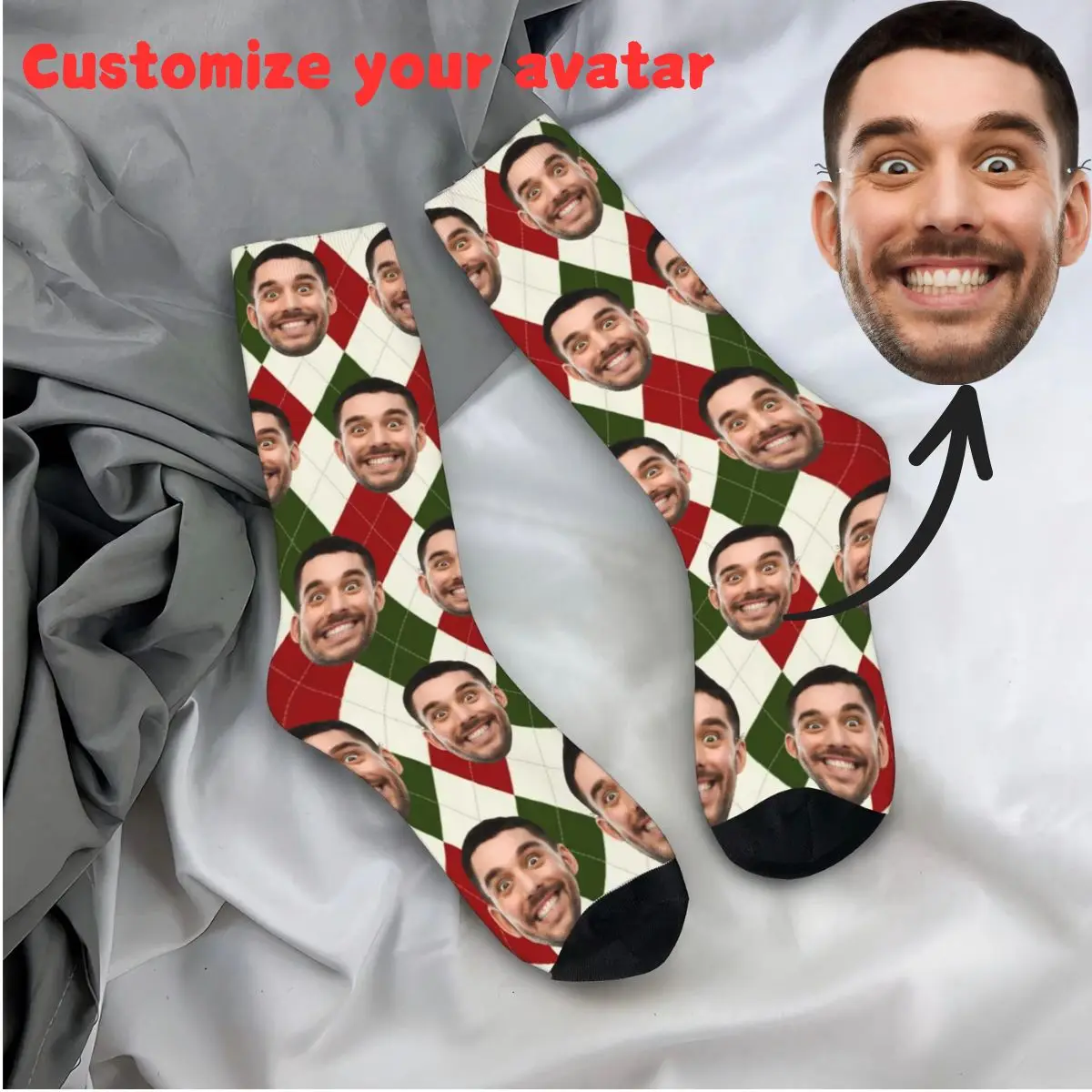 

Unisex Men Socks Custom Face Christmas Personalized Socks with Face Stockings Spring Funny Socks Climbing Anti Skid Socks