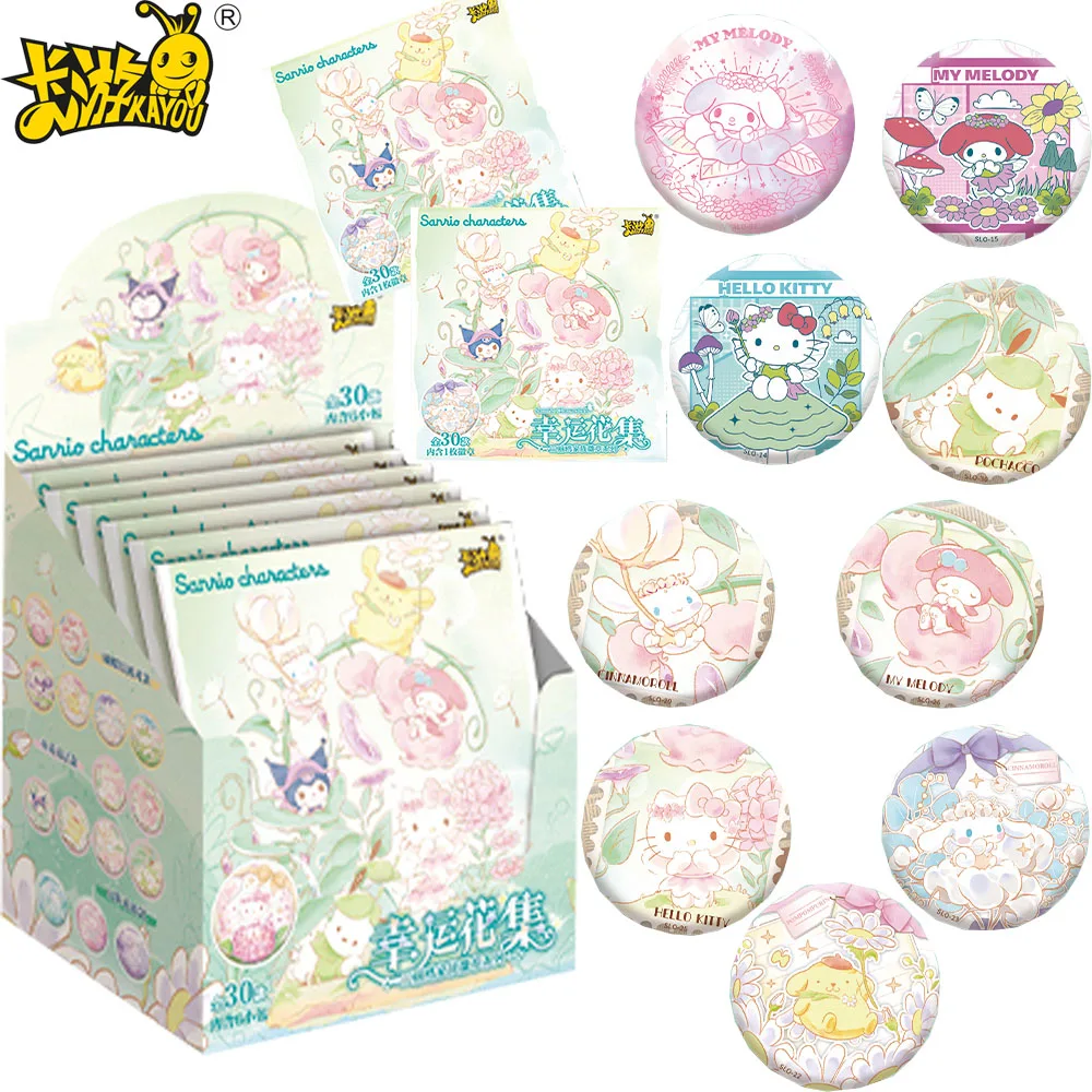

New Genuine KAYOU Sanrio Tinplate Round Badge Anime Peripheral Collectible Brooches Decor Creative Birthday Gifts for Friends