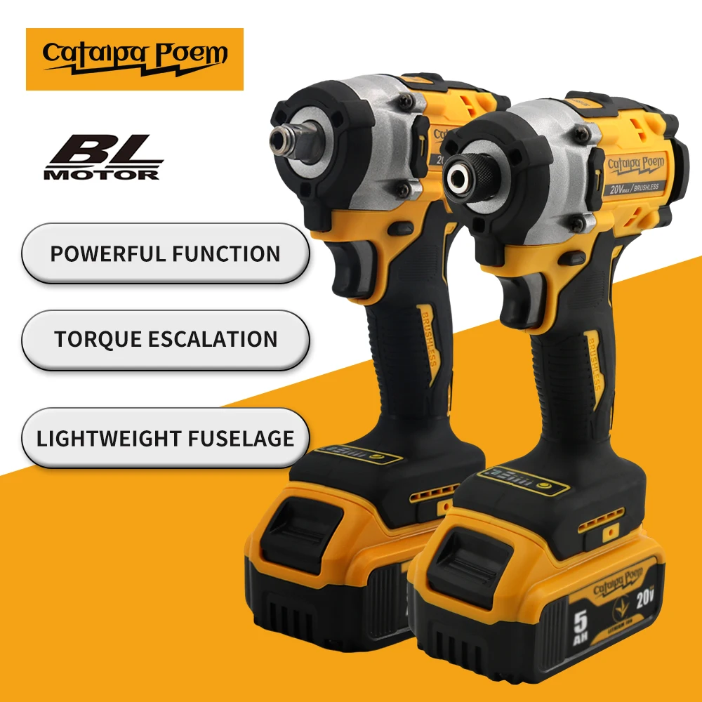 Catalpa Poem ZS860_921 Impact Driver / Wrench Brushless Motor Cordless Electric Car Truck Repair Tool Fit For DEWALT 20V Battery