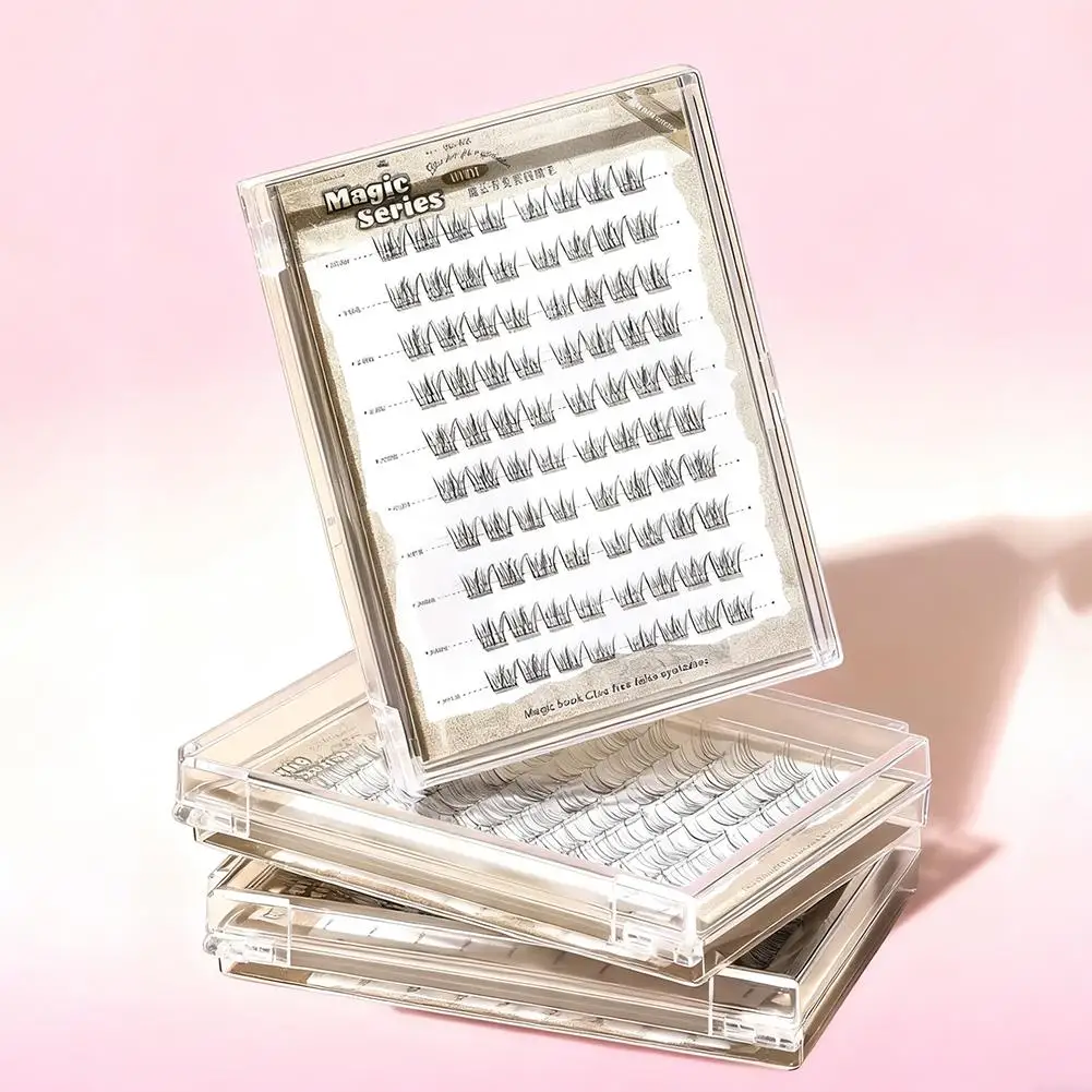 10 Rzędów Samoprzylepnych Rzęs Miękkie DIY Kępki Rzęs Rzęsy Codzienne Naturalny Makijaż Manga Sztuczne Rzęsy Bez Kleju O5H1