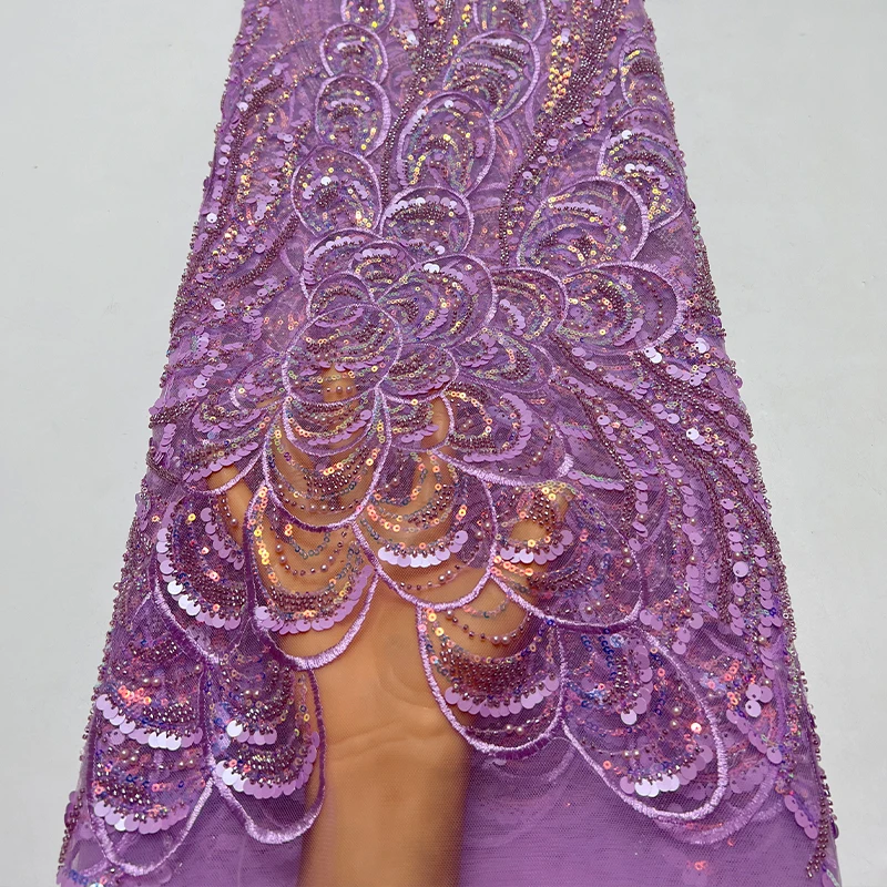 قماش شبكي من الدانتيل الفرنسي الفاخر، قماش حافة عصرية مطرز أفريقي عالي الجودة ومطرز بالترتر والمطرز