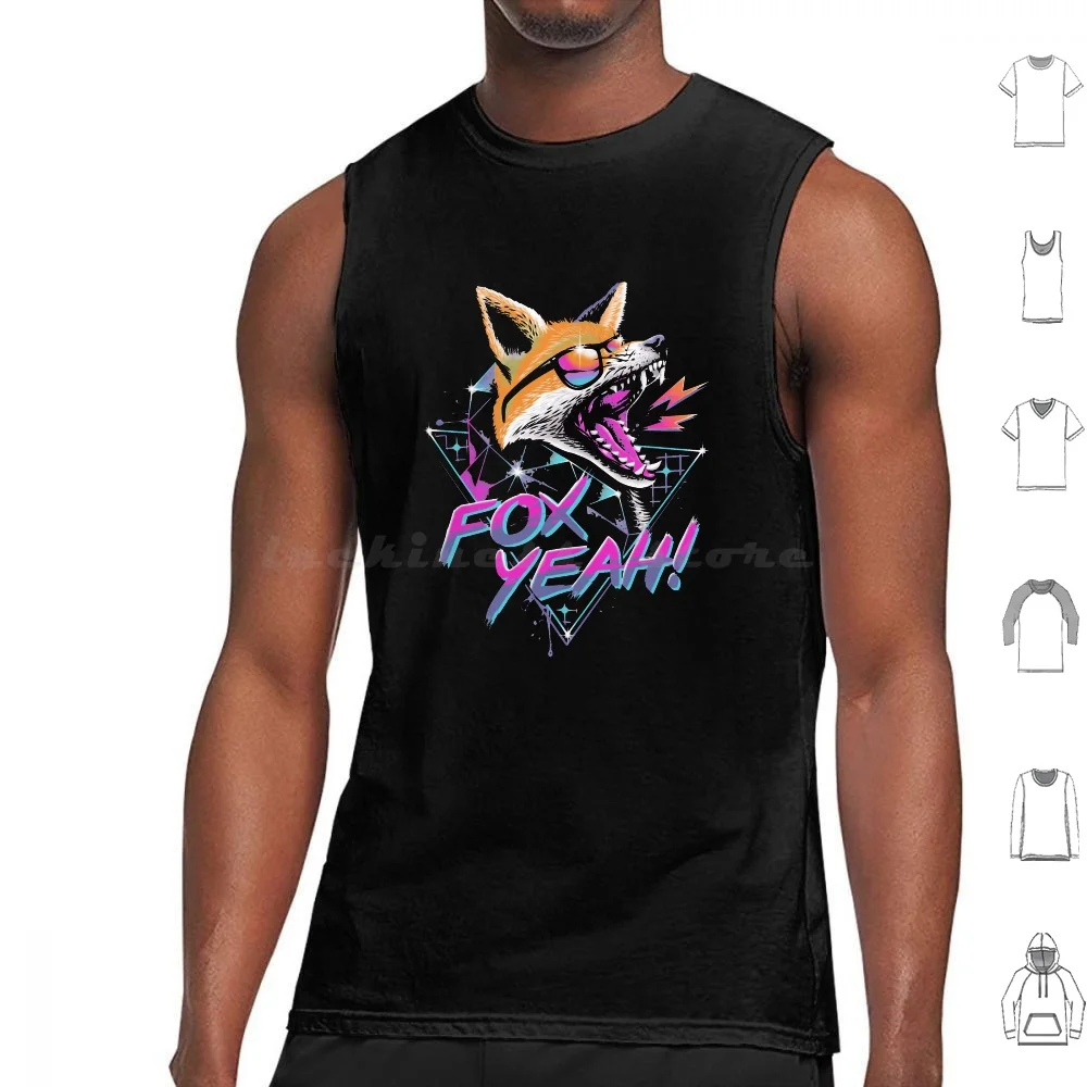 Fox Yeah! Tank Tops Print Cotton Fox Foxes Animal Animals Retro Rad 80s Cute