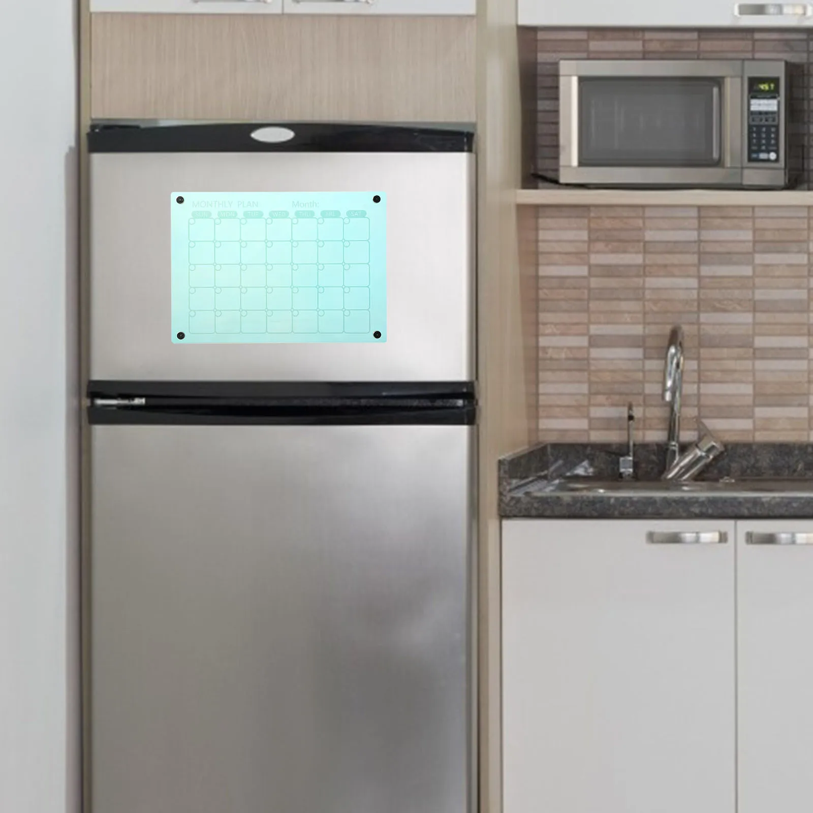 سبورة بيضاء مغناطيسية من الأكريليك، سطح سهل المسح للمنزل والمكتب والمدرسة، لوحة تذكير لجدول الوجبات الشهرية