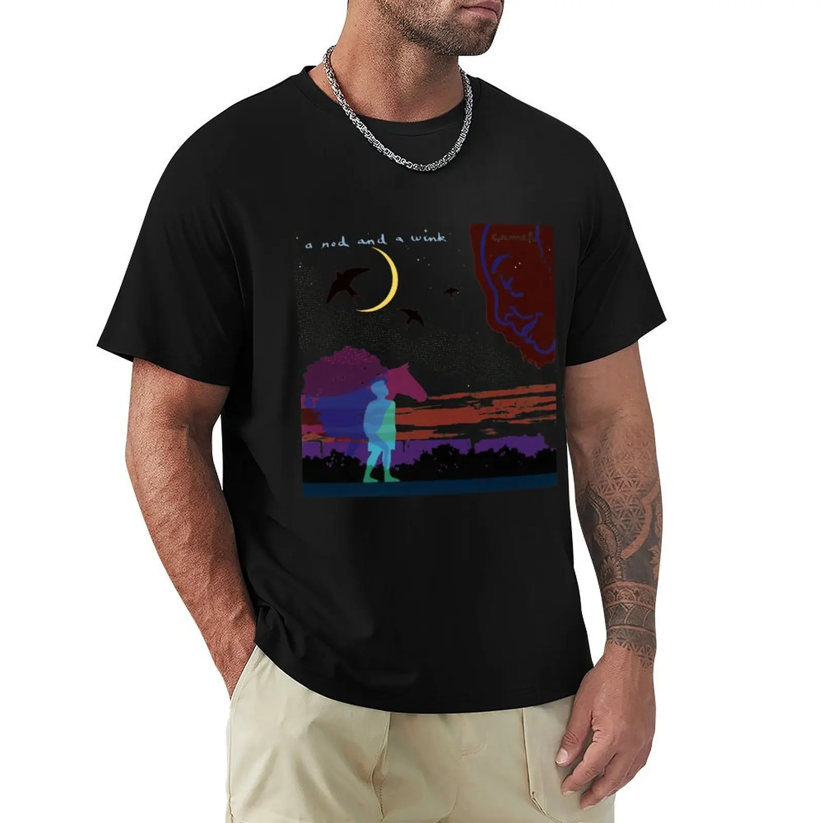 Camel - A Nod And A Wink Band T-Shirt Stylish Print Short Sleeve Tee