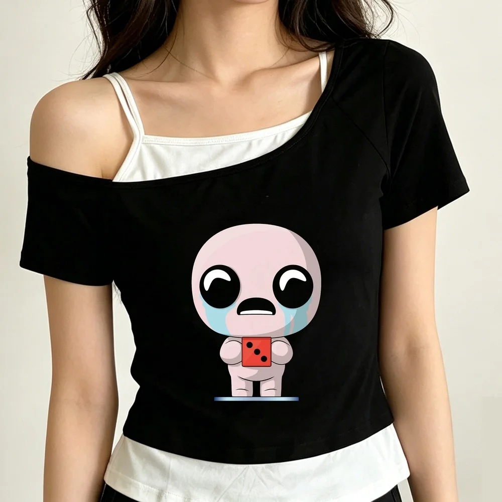 the Binding of Isaac crop top shoujo y2k cheap grunge summer gothic t shirt meme grunge jojifuku