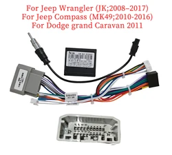 16Pin Car Wiring Harness Adapter With Canbus Box Decoder Android Radio Power Cable For Jeep Wrangler JK 2008-2017