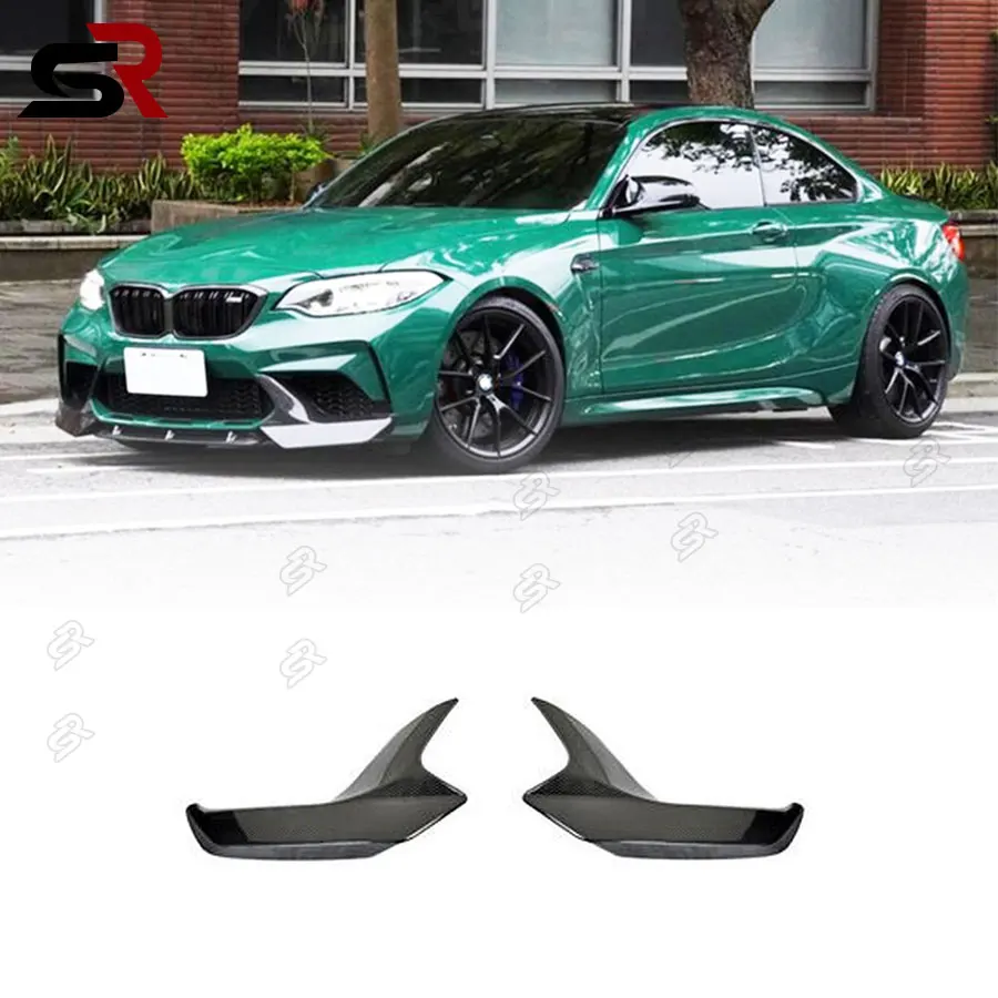 For BMW M2 F87 carbon fiber wrap angle carbon anti-collision Front Bumper corner upgraded body kit 2014 - 2020