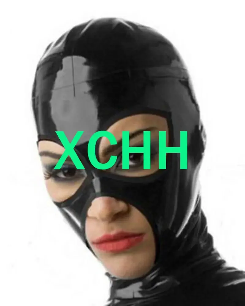 

Pure 100% Natural Latex Woman Mask Hood with Open Eye and Mouth Cosplay Costumes