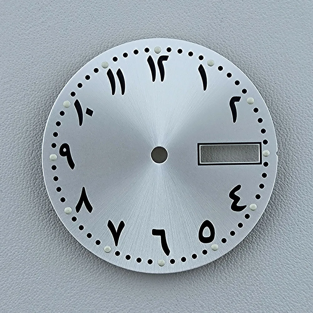 Tarcza NH36 28,5 mm Tarcza zegarka Cyfra arabska Tarcza Niestandardowe logo Tarcza Zielona świecąca tarcza Pasuje do akcesoriów do zegarków z mechanizmem NH36