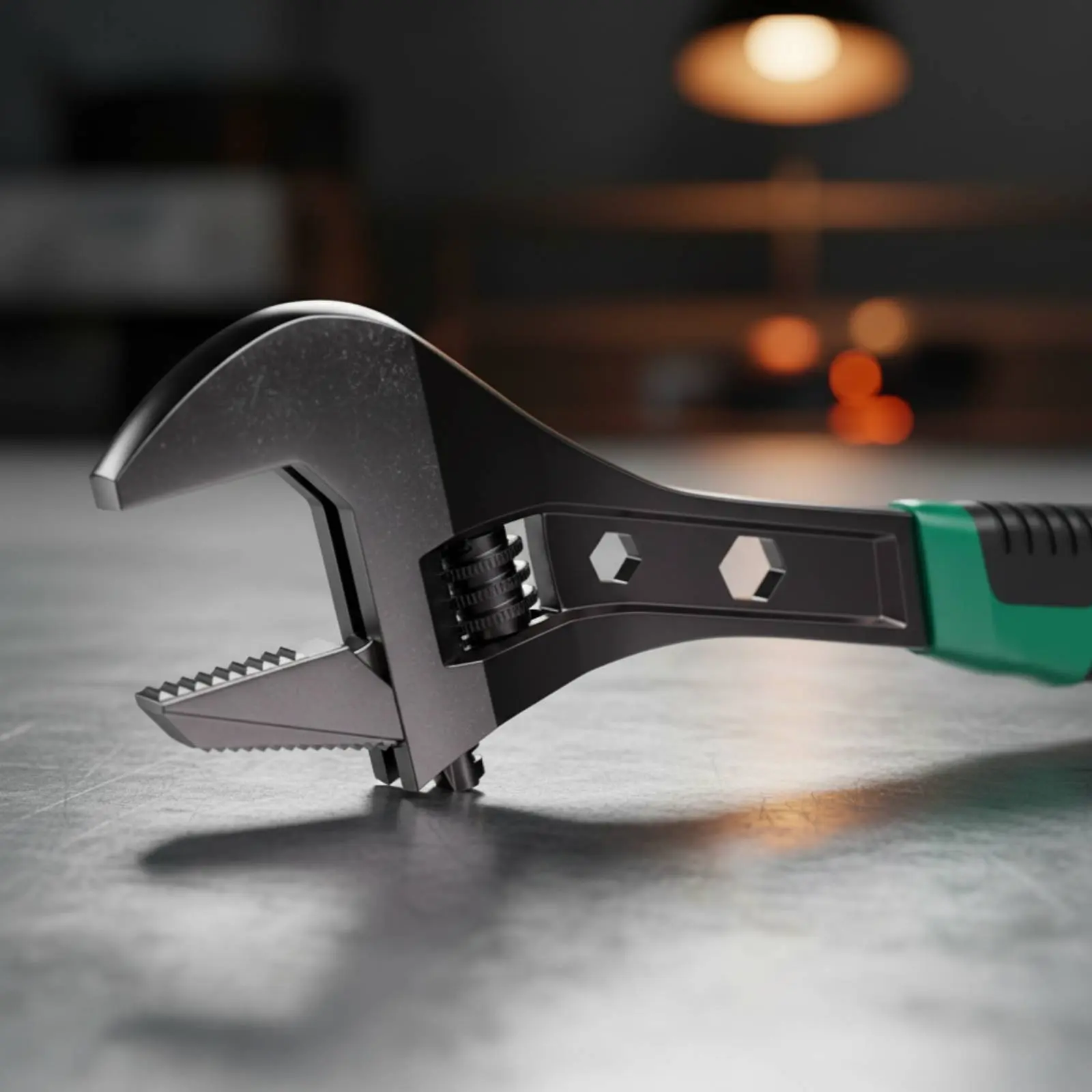 Toothed Adjustable Wrench Industrial Grade Adjustable Jaw Wrench Hand Tool High Hardness Non-Slip Grip for Plumbing view 3