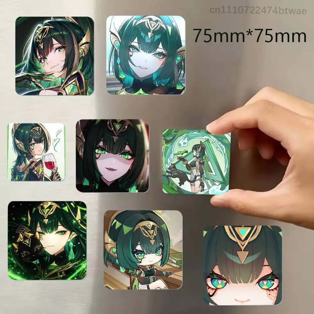 Genshin Impact Nefer Personalized Magnetic Durable Plastic Square Picture Surface Fridge Magnets