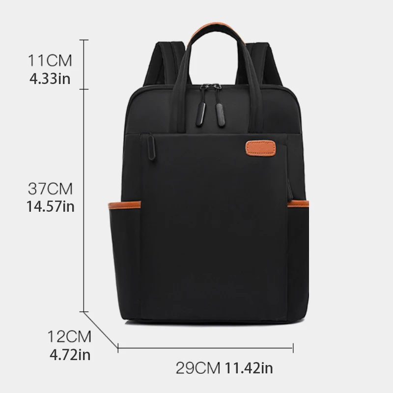 حقيبة ظهر للكمبيوتر المحمول مع جيوب متعددة، وأشرطة كتف قابلة للتعديل، وسحاب للإغلاق، متعددة الأغراض، وحقيبة ظهر مدرسية