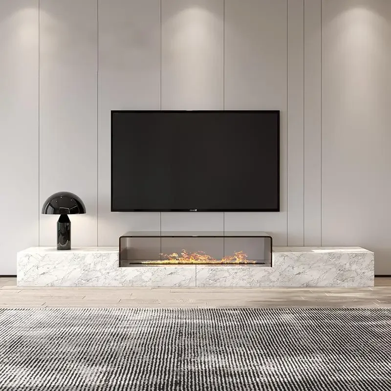 Maßgefertigte Minimalistische Luxus-Marmor-TV-Konsole für Wohnzimmer, Hochwertige Möbel, Retro-Modernes Multifunktionales TV-Möbelstück
