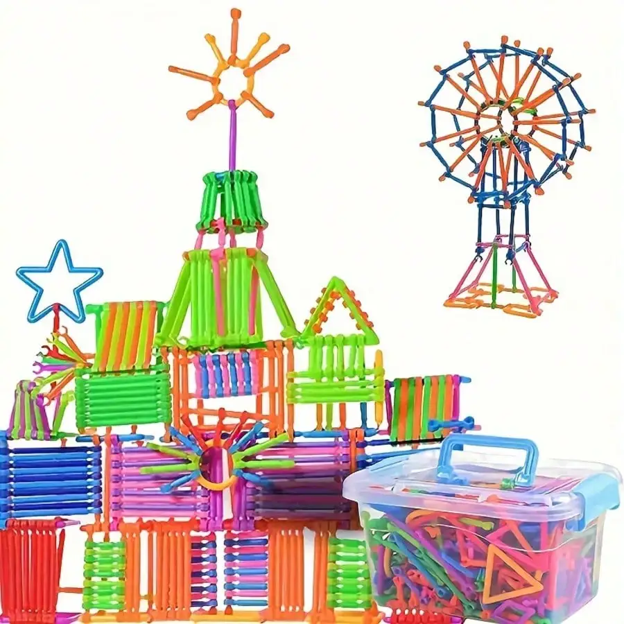 

205 Pcs Magic Wand Building Blocks, Multi-Color Creative Stick Puzzle Toy Gift for Kids