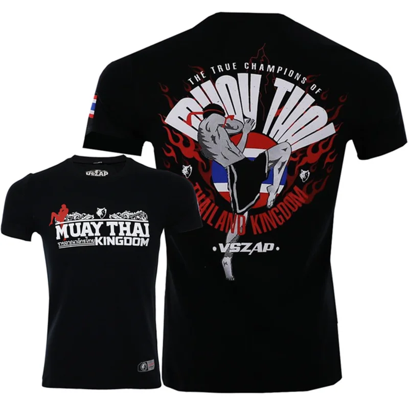 Camiseta de Muay Thai para hombre, camisetas transpirables de Material de secado rápido, ropa de entrenamiento de boxeo al aire libre, camisetas