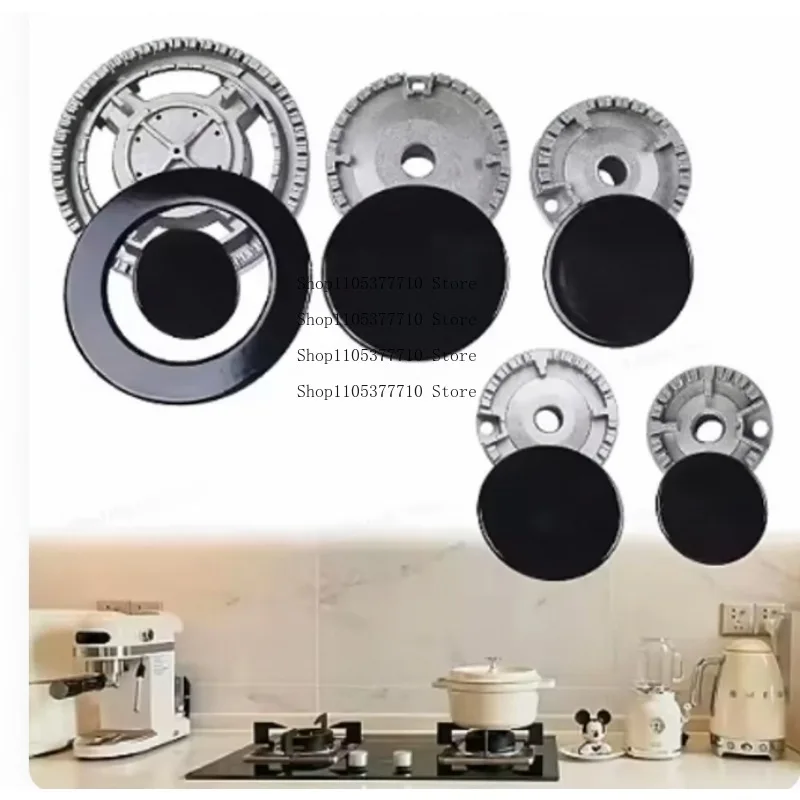 Cooker Hat Set for Oven Gas Hob Burner Crown Flame Surface and Burner Head Replacement for SABAF Stove Handles Lid Kit