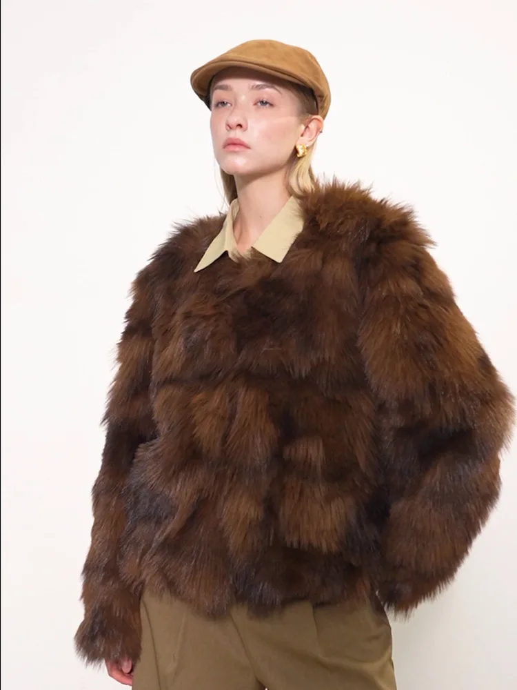 フェイクファーコート ロングコート レディース コージー フェスティバル マザー ブリティッシュスタイル アバンギャルド ペルシュ 防風 エポレット フェミニナ プリント インス