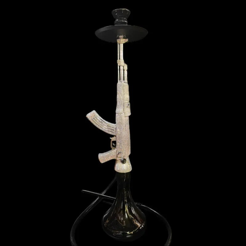 

Diamond AK47 Arab hookah, multi-color electroplating and drilling process, resin hookah