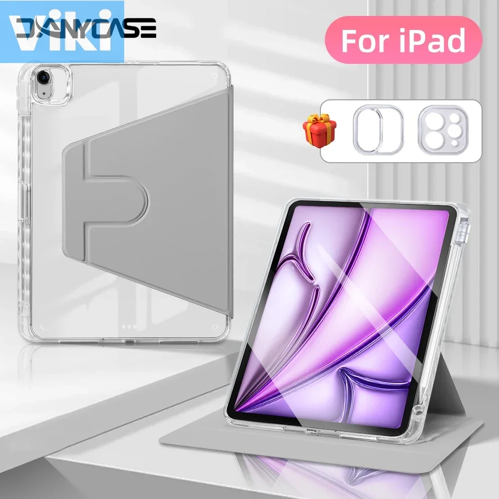 Funda giratoria de 360 ° para tableta, cubierta portátil para iPad Air 11, M2, 2024 Pro, 11/13, M4, iPad 10. ª generación, Air 4, 5, 10,9 pulgadas