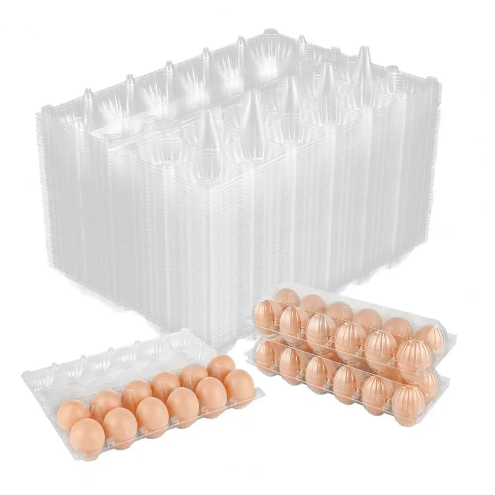 Farm Egg Display Case 50pcs Plastic Egg Cartons 12 Count Reusable Crates for Home Ranch Farm Market Display Bulk Egg Storage