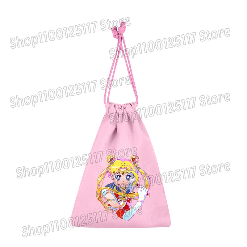 Sailor Moon Drawstring Bag Cartoon Anime Gift Bags Party Supplies Girls Women Storage Pouch Cute Makeup Organizer Portable Bag