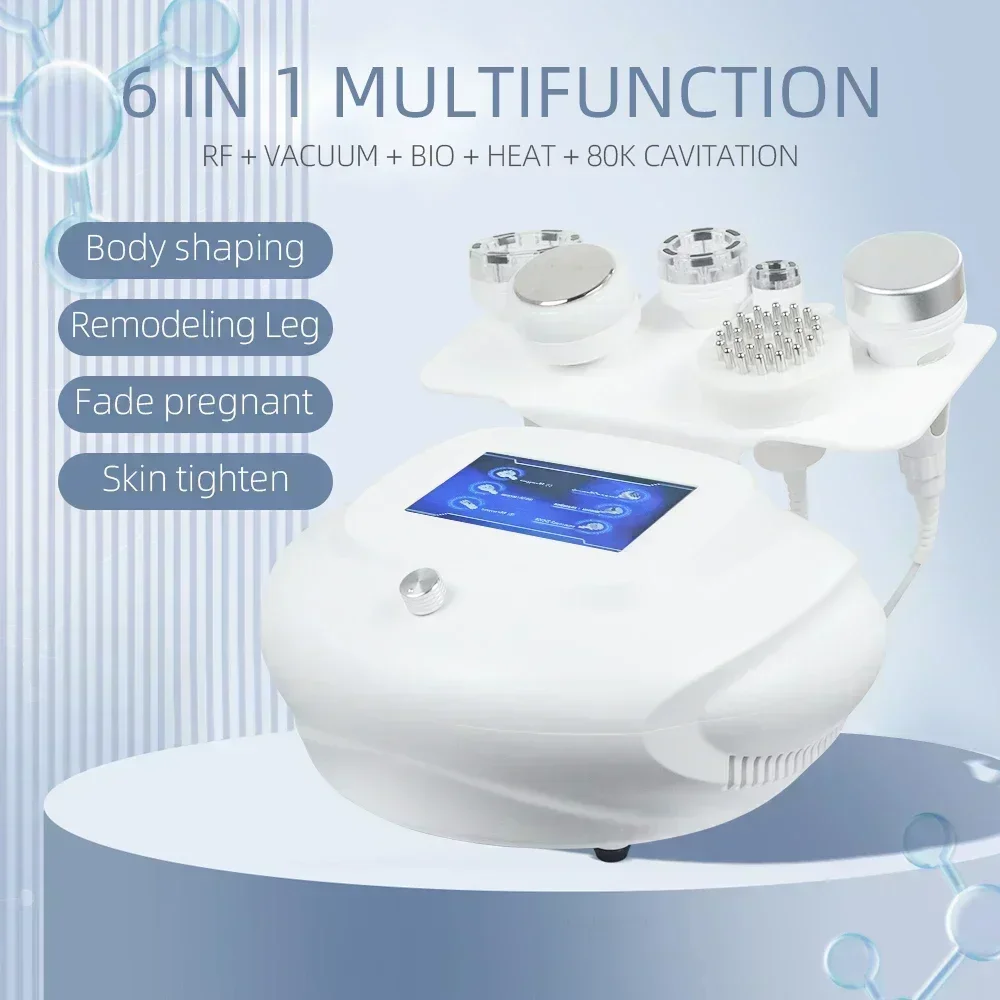 

80K Cavitation RF 6 in 1 Ultrasonic Vacuum Slimming Machine Weight Loss Skin Lifting Massager for Face Fat Burner Beauty Machine