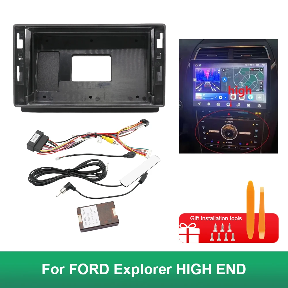 

12,3-дюймовый автомобильный рамочный адаптер для фасции Canbus Box Android, комплект монтажной панели для FORD Explorer HIGH END