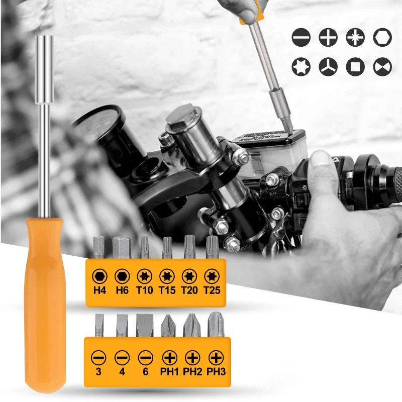 1/4 Inch Socket Ratchet Wrench and Bit Combination Set Auto Repair Tool Small Multi-Function Toolbox Metric Imperi