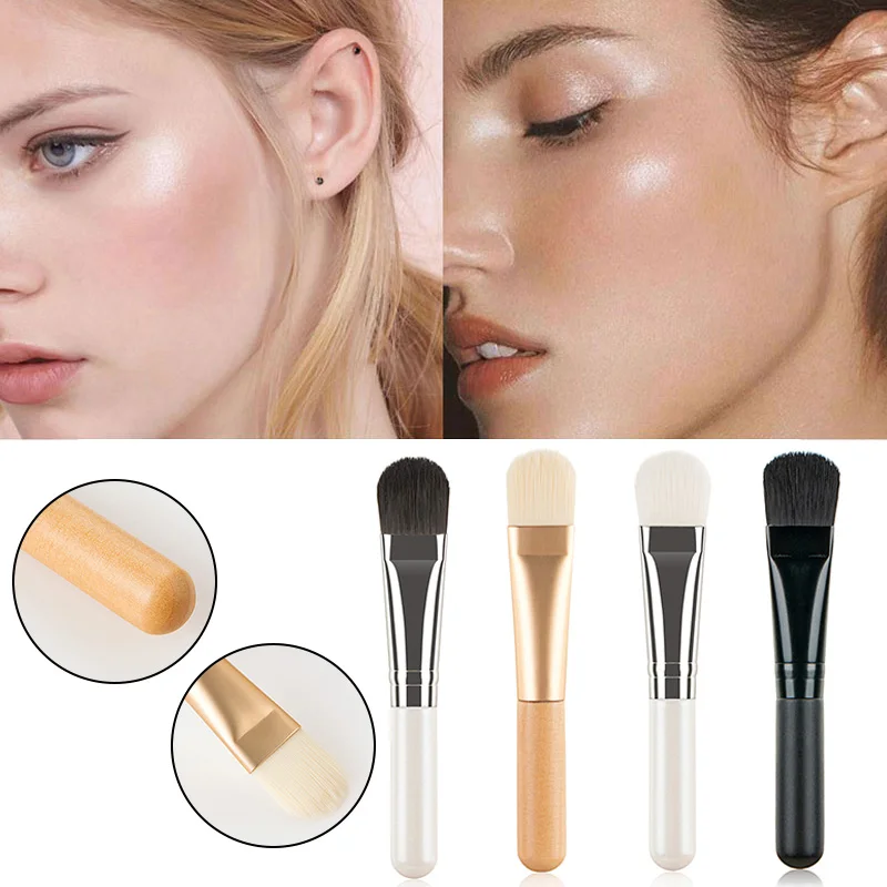 Face Mask Brushes Flat Soft Hair Facial Cleaning Makeup Brushes Liquid Foundation Serum Applicator Female Makeup Products