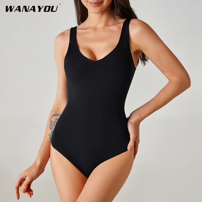 

Women's Seamless Yoga Sets Sexy Ribbed Sleeveless Square Neck Sleeveless Tank Tops Yoga Jumpsuit One Piece Outfit Women