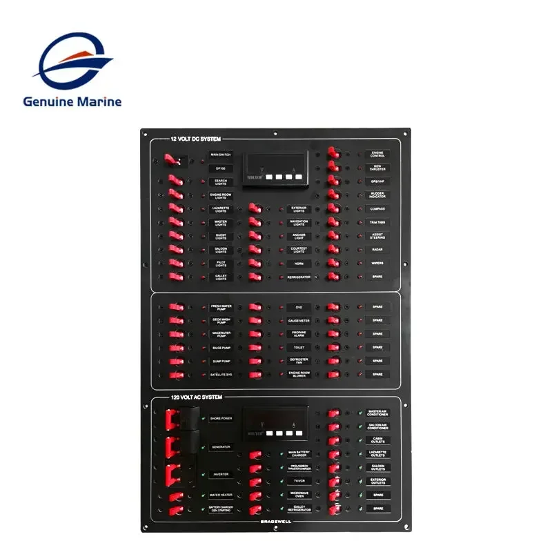 정품 해양 회로 차단기 전기 제어 배전반, 맞춤형 보트 스위치 패널, AC/DC 12V 220V 240V