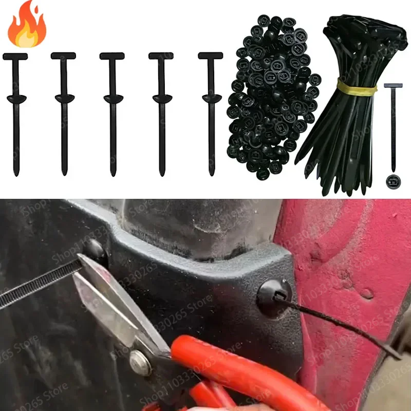 Cable ties, buckles, leaf plates, universal new type of through-hole nail fastener, engine floor lining, trunk fixing buckle