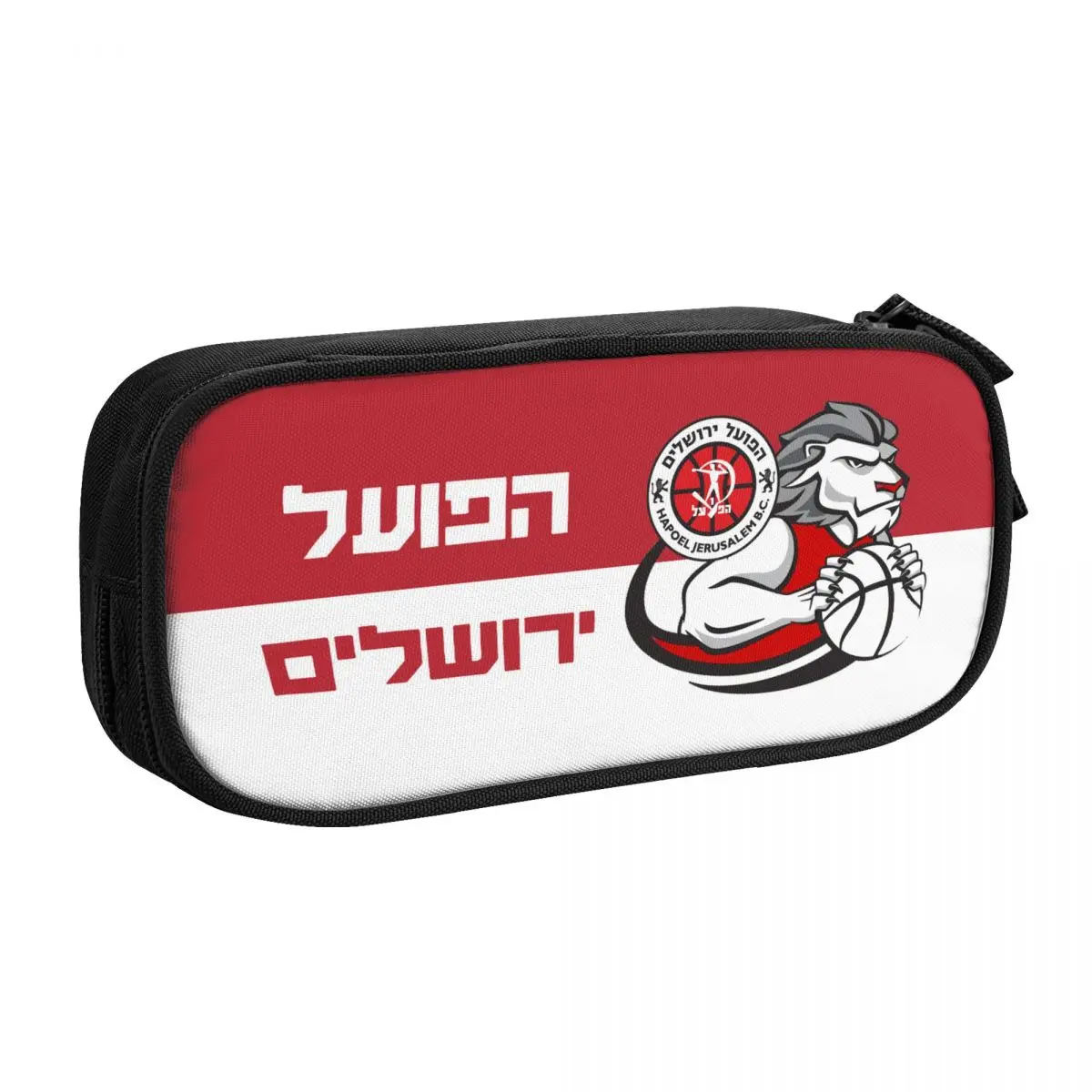 Hapoel Jerusalem Basketball Big Capacity Pencil Pen Case Office College School Large Storage Bag Pouch Holder Box Organizer