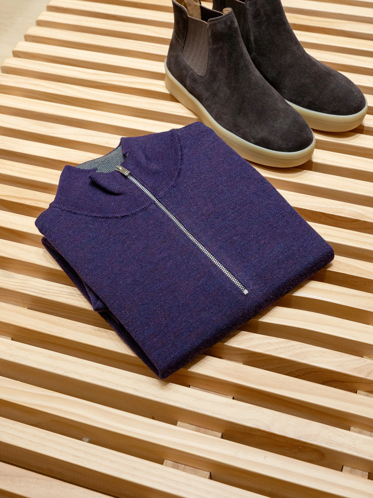 Warm Thi Woolen Zipper Collar Casual Sweater for Men Winter Collection Comfortable Long Sve Knitted Wool Blend Top