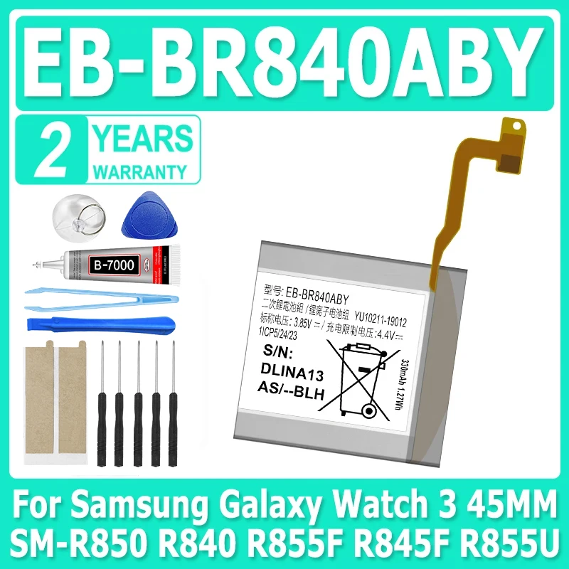 EB-BR840ABY 330mAh For Samsung Galaxy Watch3 45MM SM-R850 R840 R855F R845F R855U Replacement Bateria + Free Tools